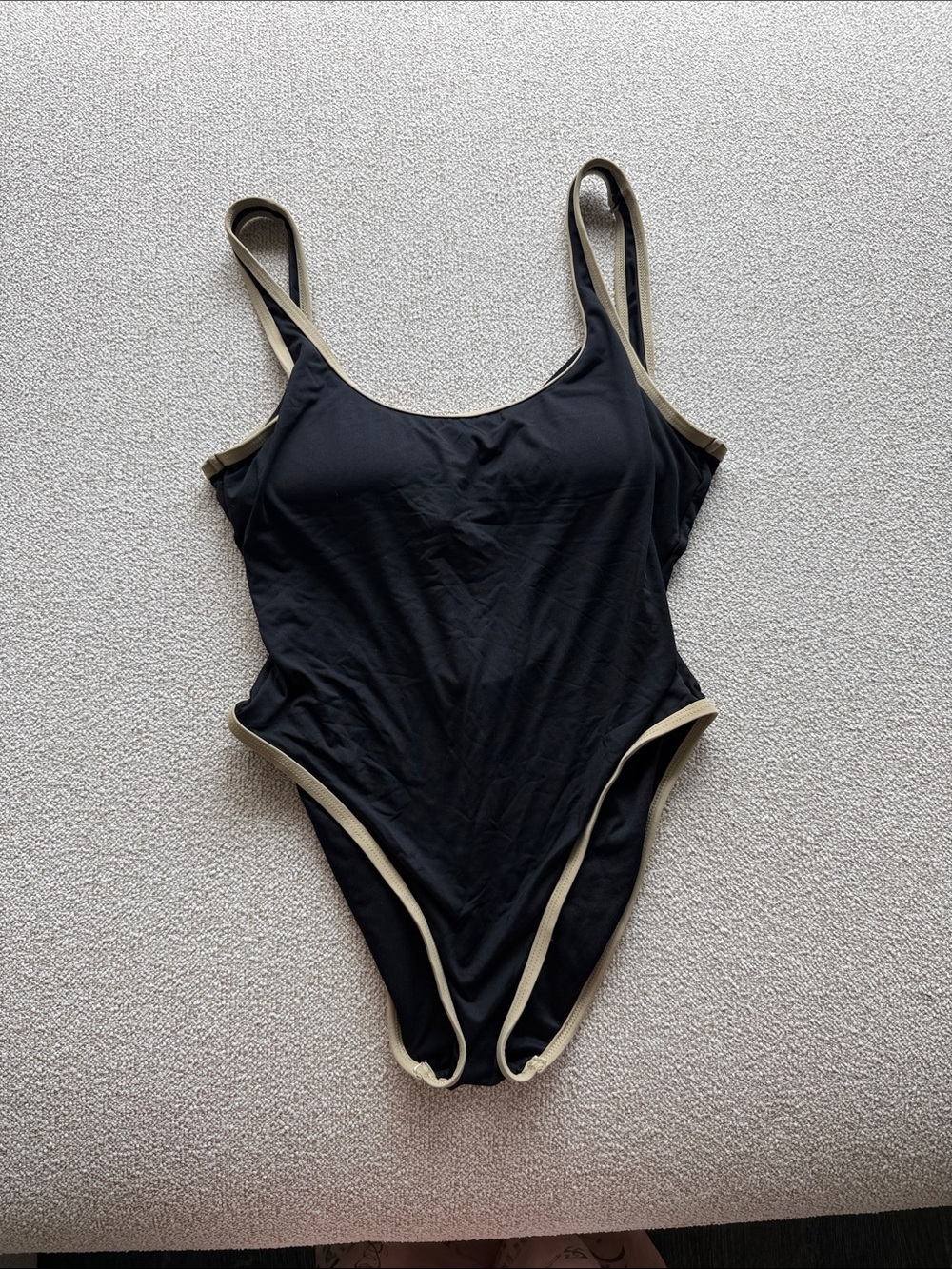 MICHAEL Michael Kors Black One-Piece Swimsuit with Cream Trim